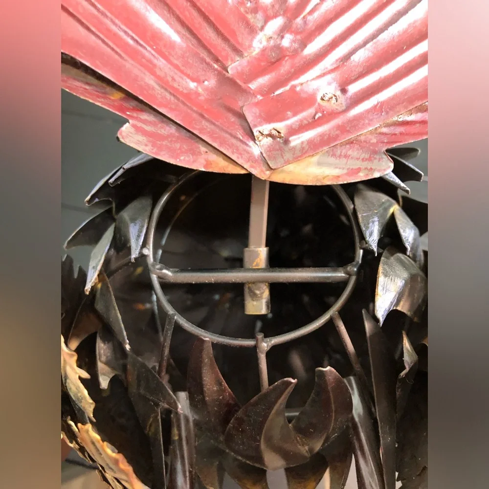 2 Metal Pheasant Bird Standing - Multicolor